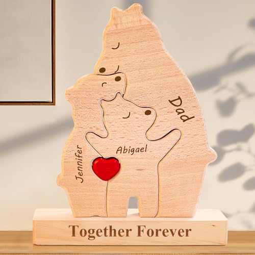 Personalisiertes Alleinerziehende Bärenfamilie Holzpuzzle mit 2–8 Namen, We Are One, personalisiertes Puzzle für Familienmitglieder, Mama Großmutter Personalisiertes Alleinerziehende Bärenfamilie Holzpuzzle mit 2–8 Namen, We Are One, personalisiertes Puzzle für Familienmitglieder, Mama Großmutter von VEELU