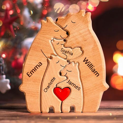 Personalisiertes Holzkunstpuzzle der Bärenfamilie mit 1-8 Familiennamen | Bärenskulptur aus Holz als Desktop-Dekoration Ornament für Zuhause | Tischdekoration, Geschenk für Familie | Bürodekoration Personalisiertes Holzkunstpuzzle der Bärenfamilie mit 1-8 Familiennamen | Bärenskulptur aus Holz als Desktop-Dekoration Ornament für Zuhause | Tischdekoration, Geschenk für Familie | Bürodekoration von VEELU