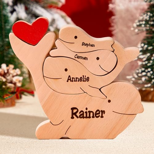 VEELU Personalisiertes Holzpuzzle Wal-Familie mit 2–8 Namen, Dekoratives Stück für Heimdekoration und Geburtstagsgeschenke für Mama Papa,Geschenk zum Muttertag, Weihnachten, Geburtstag, Jubiläum VEELU Personalisiertes Holzpuzzle Wal-Familie mit 2–8 Namen, Dekoratives Stück für Heimdekoration und Geburtstagsgeschenke für Mama Papa,Geschenk zum Muttertag, Weihnachten, Geburtstag, Jubiläum von VEELU