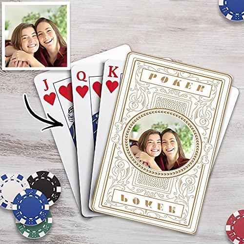 VEELU Personalisierte Pokerkarten mit Foto & Text Anzahl Plastik Wasserdicht Spielkarten mit Bedrucken Bild Kartenspiel mit Erwachsene Familie Freund Kinder Casino VEELU Personalisierte Pokerkarten mit Foto & Text Anzahl Plastik Wasserdicht Spielkarten mit Bedrucken Bild Kartenspiel mit Erwachsene Familie Freund Kinder Casino von VEELU
