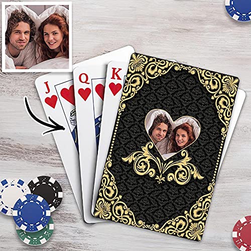 VEELU Personalisierte Pokerkarten mit Foto & Text Anzahl Plastik Wasserdicht Spielkarten mit Bedrucken Bild Kartenspiel mit Erwachsene Familie Freund Kinder Casino von VEELU