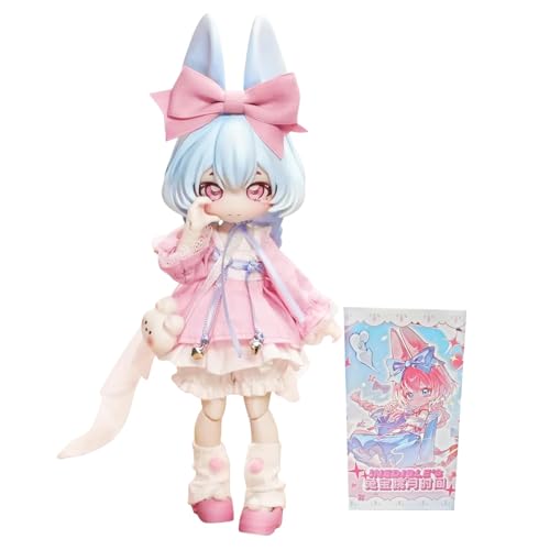 VEGAWIWI BJD Blind Box, 1/12 niedlicher Hase, springender Mond, Zeit-Serie, Kugelgelenk, Blindbox-Puppe, Sammel-Actionfigur für Geburtstagsgeschenke (1 Stück) von VEGAWIWI