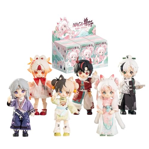 VEGAWIWI BJD Blind Box, 6 Stück 1/12 niedliche Nagi Getaway-Serie, Kugelgelenk-Puppe, Blindbox-Figur, 14 cm, Sammel-Actionfigur für Geburtstagsgeschenke (6 Stück) von VEGAWIWI