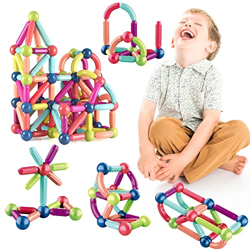 VEGCOO 36 Stück Konstruktionsspielzeug für Kinder, magnetisch, Lernspiele, geeignet für die Entwicklung der Qualität der Kinder, große Auswahl an Geschenken von VEGCOO