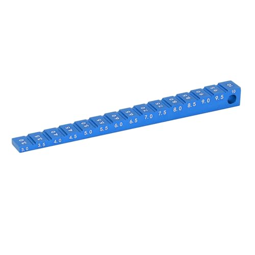 VELATEMOR RC-Fahrhöhe für 1/10 RC-Drift-Car-Chassis, RC-Fahrhöhen-Durchhang-Fahrhöhenlineal, 3-10 Mm Aluminiumlegierung RC-Car-Durchhanghöhenzubehör (Blue) von VELATEMOR