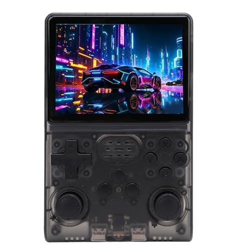 VELATEMOR Retro Handheld -Spielekonsole, 3,5 Zoll IPS 640x480 Bildschirm 256 GB Speicher 30.000 Vorinstallierte Klassische Videospiele, in 45 Emulator Gebaut (Transparentes Schwarz) von VELATEMOR