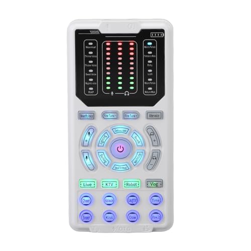 VELATEMOR Tragbarer Sprachwechsler, Small Live Broadcast Voice Deluiser, Compact Sound Board Voice Changer, 16 Klangmodi 10 Level Feinabstimmung, Effektkonverter für Gaming Call von VELATEMOR