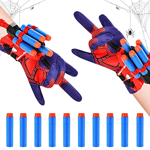2 Set Launcher Handschuh, Spiderman Handschuhe, Spider Launcher Handschuhe Hero Launcher Handgelenk Spielzeug Set, Cosplay Handschuh Lustiges Lernspielzeug für Kinder (B) von VENDOS