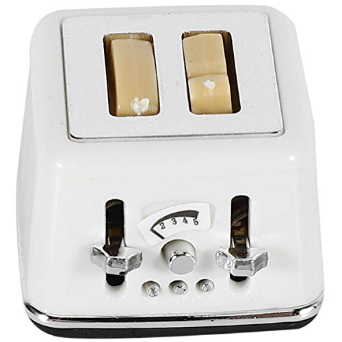 VENEKA Puppenhaus Brot Maschine im MaßStab 1:12 mit Toast Miniatur Puppenhaus Mini ZubehöR Niedlicher Dekoration Toaster von VENEKA