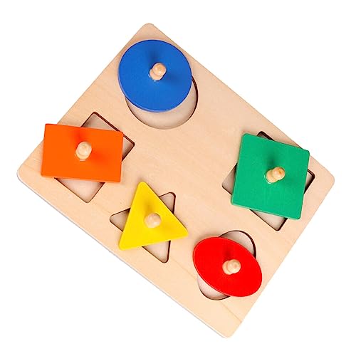 VENNSDIYU Holz Geometrische Form Spiel Spielzeug Peg Board Frühe Farbe Kognitive Spielzeug Bord Jungen Mädchen Geburtstag Spielen Prop, Geometrisches Muster von VENNSDIYU