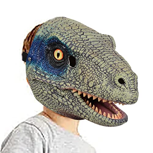 VENTDOUCE Dinosaurier-Gesichtsabdeckung, beweglicher Kiefer – Dinosaurier-beweglicher Kiefer Latex-Kopfbedeckung | Halloween-Maskerade-Requisiten Dinosaurier-Gesichtsabdeckung mit öffnendem und von VENTDOUCE