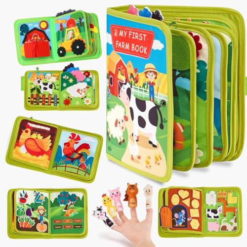VENTI9 Busy Board Montessori aus Filz – pädagogisches sensorisches Panel mit Schnallen, Reißverschlüssen, Schnürsenkeln, Knöpfen und Uhr – interaktives Spiel für Zuhause, Restaurant und Reisen – von VENTI9