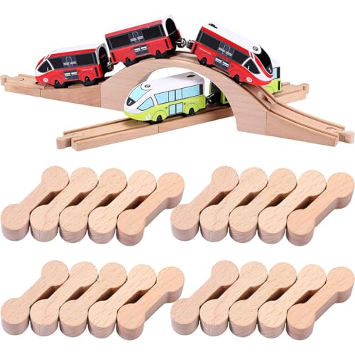VEOIRXU 20 Stck Verbinder Set Holzschienen Holzeisenbahn Adapter Holz-Hundeknochen-Gleisverbinder Holzbahnverbinder Verbindungsstück VEOIRXU 20 Stck Verbinder Set Holzschienen Holzeisenbahn Adapter Holz-Hundeknochen-Gleisverbinder Holzbahnverbinder Verbindungsstück von VEOIRXU