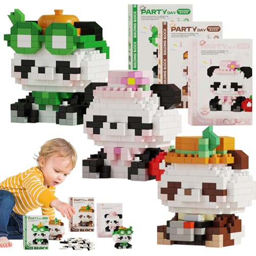 VEQENIFY 3 In1 Panda Bausteine Set Panda Mini Bausteine Mini Bausteine Set Klemmbausteine Tiere Set Panda Bausteine Spielzeug Weihnachten Ostern Geburtstag Geschenk von VEQENIFY