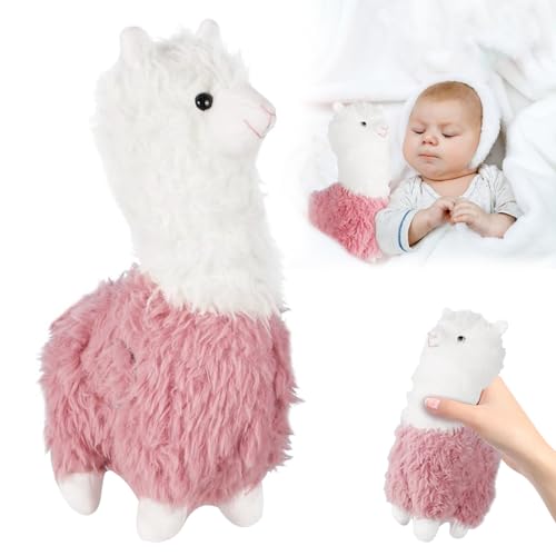 VEQENIFY Alpaka Kuscheltier Stand Alpaka Kuscheltier Plush 25cm süße weiche Kuscheltier plüsch Pferd Spielzeug für Kinder Mädchen Jungen von VEQENIFY