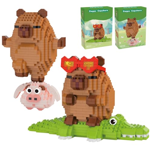 VEQENIFY Capybara Bauspielzeug Sets,Capybara Bausteine,Capybara Mini Baustein Set mit Handbuch,Tier-Blöcke Micro Building Blocks,Niedlich Capybara Bricks,Geschenk für Mädchen und Jungen VEQENIFY Capybara Bauspielzeug Sets,Capybara Bausteine,Capybara Mini Baustein Set mit Handbuch,Tier-Blöcke Micro Building Blocks,Niedlich Capybara Bricks,Geschenk für Mädchen und Jungen von VEQENIFY