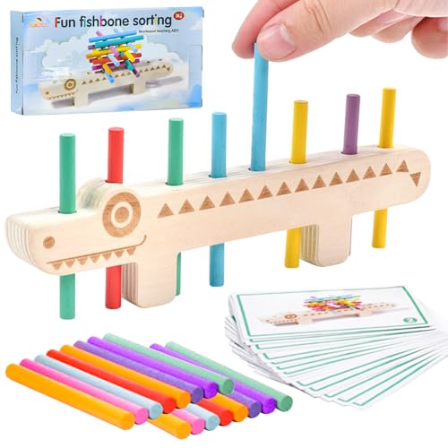 VEQENIFY Montessori Spielzeug Ab 1 Jahr - Sortierspiel Und Sensorik Holzspielzeug Für Vorschule Und Farbsortierung von VEQENIFY