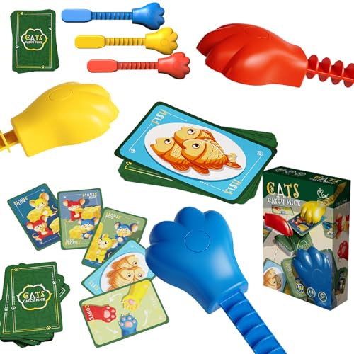 VEQENIFY Fang die Maus - Das Schnelle Reaktionsspiel,Kinderspiele ab 4 Jahre,Spiele ab 4 Jahren,Das Beliebte Reaktionsspiel für die Ganze Familie,Lernspiel,Gesellschaftsspiel für 3-4 Spieler von VEQENIFY