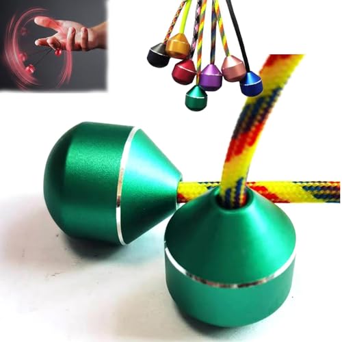 Finger Toys for Practicing Finger Dexterity, Fidget Beads, Aluminum Alloy Two Beads and One Rope Finger Yo-Yo Alloy Stress Relief Toy, Fine Motor Skills Toys for Men Women Youngs (Green) von VERBANA