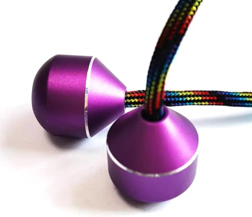 Finger Toys for Practicing Finger Dexterity, Fidget Beads, Aluminum Alloy Two Beads and One Rope Finger Yo-Yo Alloy Stress Relief Toy, Fine Motor Skills Toys for Men Women Youngs (Purple) von VERBANA