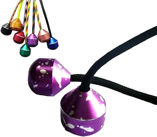 Finger Toys for Practicing Finger Dexterity, Fidget Beads, Aluminum Alloy Two Beads and One Rope Finger Yo-Yo Alloy Stress Relief Toy, Fine Motor Skills Toys for Men Women Youngs (Purple+White) von VERBANA