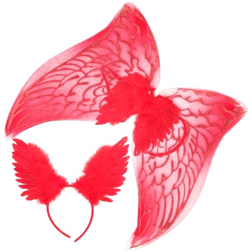 VERDANVERSE 1 Satz Federflügelstirnband -Set Fee Süßes Stirnband mit Flügeln Partei Flügel karneval kopfschmuck Flügel Cosplay Flügel Kopfbedeckung Halloween-Haarband Plastik rot VERDANVERSE 1 Satz Federflügelstirnband -Set Fee Süßes Stirnband mit Flügeln Partei Flügel karneval kopfschmuck Flügel Cosplay Flügel Kopfbedeckung Halloween-Haarband Plastik rot von VERDANVERSE