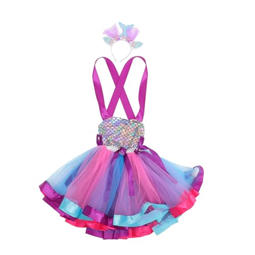 VERDANVERSE 1 Satz Meerjungfrau Sommerkleid Geburtstag Halloween-Meerjungfrau-Kostüm für Meerjungfrau-Tutu-Kleid Mädchen kleiden sich Party-Meerjungfrauenkleid Leistungskostüme Polyester von VERDANVERSE