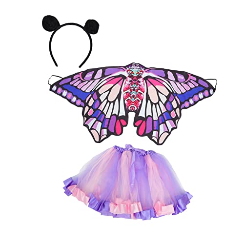 VERDANVERSE 1 Satz Mesh-Tutu-Rock ballettkleidung hauchdünnes Kleid Tüllkleid für Mädchen Paillettenrock Kostüm Partyrock Cosplay-Rock Festival-Schmetterlingsrock Polyester (Polyester) von VERDANVERSE