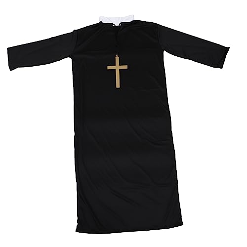 VERDANVERSE 1 Satz Nonnenkostüm Für Erwachsene Schwarzes Nonnenkleid Kostümset Für Nonnen Halloween-nonnenkostüm Nonnen-outfit Mittelalterliches Nonnenkleid Kostüme Die Black Polyester von VERDANVERSE
