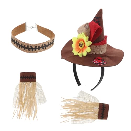 VERDANVERSE 1 Satz Strohankleidungsrequisiten Strohhüte Für Männer Karnevals-cosplay-zubehör Vogelscheuche-stroh-kit Cowboyhüte Aus Stroh Für Herren Halloween-hüte Für Frauen Strohkostüm Stoff von VERDANVERSE