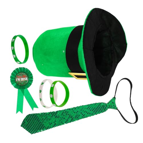 VERDANVERSE 1 Satz Urlaubsset Mini-kleeblatt-ornamente St. Patricks Day Accessoires Für Jungen Irischer Bogen Grüne Krawatte Für Jungen Zylinder Grün St. Patricks Day Zylinder Green Plastik VERDANVERSE 1 Satz Urlaubsset Mini-kleeblatt-ornamente St. Patricks Day Accessoires Für Jungen Irischer Bogen Grüne Krawatte Für Jungen Zylinder Grün St. Patricks Day Zylinder Green Plastik von VERDANVERSE