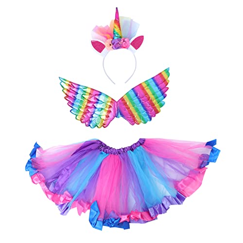 VERDANVERSE 1 Satz einhorn stirnband Party Rock Fee Outfit Mädchen erste Zirkus lustig Flügel hochzeitskleid kindergeburtstag Sturzband Einhorn Polyester von VERDANVERSE