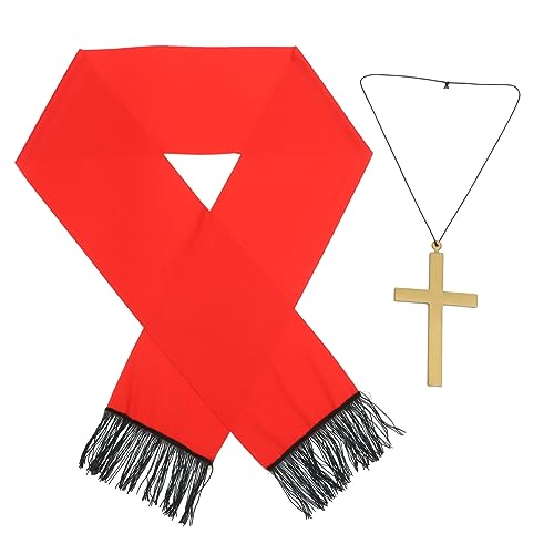 VERDANVERSE 1 Set Halloween Requisiten Priester Nonne Priesterschal Kreuz Set Nonnenkostüm Zubehör Nonnenkostüm Zubehör Kostüme Stola Cosplay Mönchsruf Damen Authentisches Gruselduo VERDANVERSE 1 Set Halloween Requisiten Priester Nonne Priesterschal Kreuz Set Nonnenkostüm Zubehör Nonnenkostüm Zubehör Kostüme Stola Cosplay Mönchsruf Damen Authentisches Gruselduo von VERDANVERSE