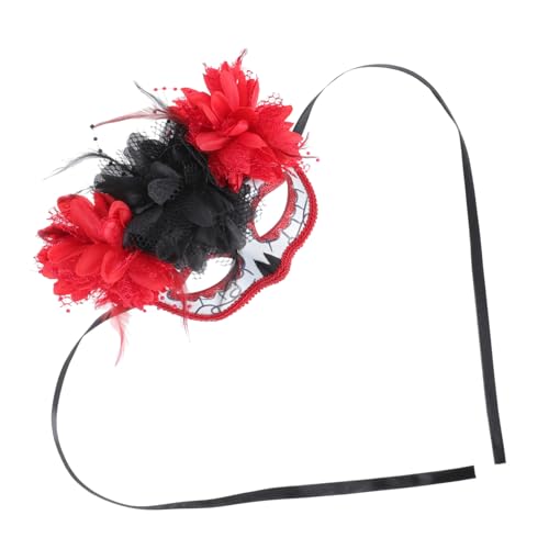 VERDANVERSE 1 Stück Geistermaske beängstigend Frauen-Cosplay Kostüm Halloween Party-Cosplay Party-Deko-Maske Maskendekor Leistungsqualitäten Karnevalsmaske Plastik rot von VERDANVERSE