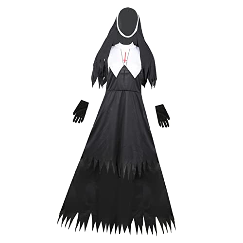 VERDANVERSE 1 Stück Halloween Zombie Nonnenkostüm für Erwachsene Gruselige Partyuniform für Halloween Feiern und Karneval Hochwertiges Langlebiges Material von VERDANVERSE