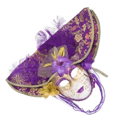 VERDANVERSE 1 Stück Venezianische Maske Für Maskerade Voll Realistisch Maske Im Europäischen Stil Männer Gesichtsbedeckung Mit Großem Hut Maskerademaske Halloween Großer Hut Plastik VERDANVERSE 1 Stück Venezianische Maske Für Maskerade Voll Realistisch Maske Im Europäischen Stil Männer Gesichtsbedeckung Mit Großem Hut Maskerademaske Halloween Großer Hut Plastik von VERDANVERSE