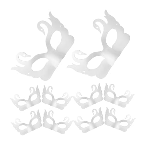 VERDANVERSE 10 Stück Teiliges DIY Schwanenpapiermasken Leichte Bequeme Blanko Masken aus Papiermasse zum Bemalen für Karneval Maskerade und Kreative Bastelprojekte von VERDANVERSE