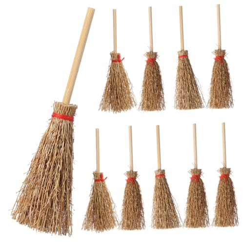 VERDANVERSE 10 Stück Teiliges Mini Hexenbesen mit Aufhängeband Kleines Kostüm Accessoire Langlebige Halloween Deko für Erwachsene als Hexenrequisit und Partyanhänger von VERDANVERSE