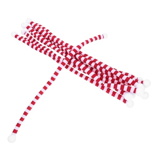 VERDANVERSE 10 Stück Teiliges Mini Schals aus Weichem Fleece Rot Weiß Gestreift Langlebige Weihnachtsdeko für Weinflaschen Puppenhaus DIY Bastelprojekte Vielseitig Einsetzbar von VERDANVERSE