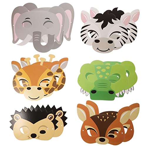 VERDANVERSE 12 Stück Tiermasken -requisiten Pelzige Maske Über Nacht Lustig Löwenmaske Karikatur Party-cosplay-tiermaske Maskentier Party Gefälligkeiten Gesicht Papier von VERDANVERSE