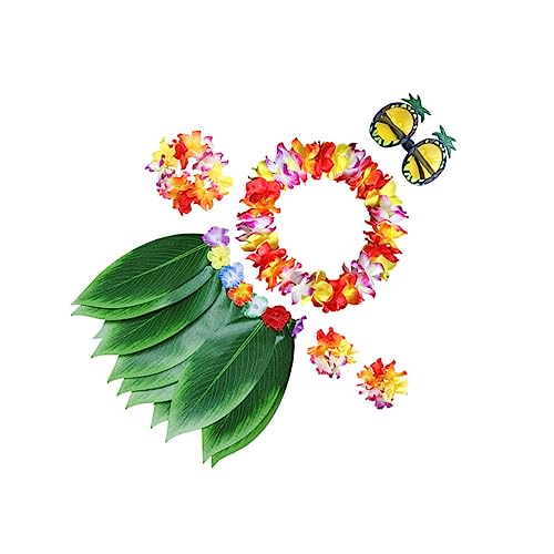 VERDANVERSE 1Satz Hawaiianisches Kostüm Set für Teiliges Luau Outfit mit Blattrock Ananasbrille Stirnband Armbändern für Strandpartys Sommerfeiern VERDANVERSE 1Satz Hawaiianisches Kostüm Set für Teiliges Luau Outfit mit Blattrock Ananasbrille Stirnband Armbändern für Strandpartys Sommerfeiern von VERDANVERSE