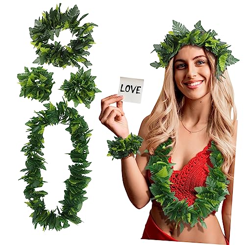 VERDANVERSE 1Satz Hawaiianisches Teiliges Grünes mit Stirnband Halskette und Armbändern für Tropische Luau Party Dekoration und Reisen VERDANVERSE 1Satz Hawaiianisches Teiliges Grünes mit Stirnband Halskette und Armbändern für Tropische Luau Party Dekoration und Reisen von VERDANVERSE