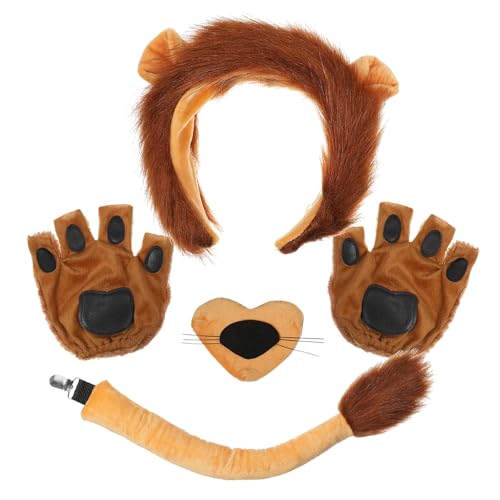 VERDANVERSE 1Satz Löwenkostüm für Erwachsene Teiliges Zubehörset mit Ohren Nase und Pfotenhandschuhen für Halloween Cosplay Partys und Bühnenaufführungen VERDANVERSE 1Satz Löwenkostüm für Erwachsene Teiliges Zubehörset mit Ohren Nase und Pfotenhandschuhen für Halloween Cosplay Partys und Bühnenaufführungen von VERDANVERSE