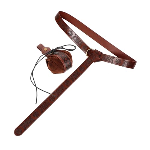 VERDANVERSE 1Satz Mittelalterliches PU Gürtelset mit Wikingertasche Cosplay Kostümset für LARP und Geprägtem Gürtel und Vintage Beutel VERDANVERSE 1Satz Mittelalterliches PU Gürtelset mit Wikingertasche Cosplay Kostümset für LARP und Geprägtem Gürtel und Vintage Beutel von VERDANVERSE
