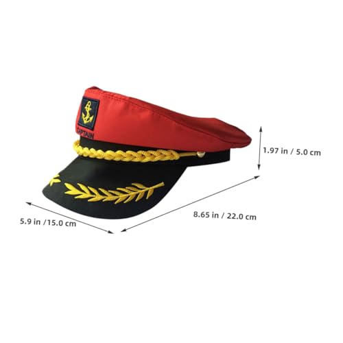 VERDANVERSE 2 Stück Bestickte Matrosenmütze Atmungsaktive Captain Hat Herren Nautisches Kostümzubehör für Yacht Segelboot Halloween Cosplay Roter Floraler Seemannshut VERDANVERSE 2 Stück Bestickte Matrosenmütze Atmungsaktive Captain Hat Herren Nautisches Kostümzubehör für Yacht Segelboot Halloween Cosplay Roter Floraler Seemannshut von VERDANVERSE