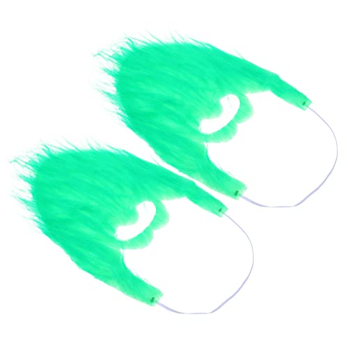 VERDANVERSE 2 Stück Cosplay-Versorgung faschingskostüme fasnachtskostüme piratenkostüme Bartmaske für Schulaufführungen Und Dekorationen Party-Cosplay-Bart falscher Schnurrbart Plüsch Green von VERDANVERSE