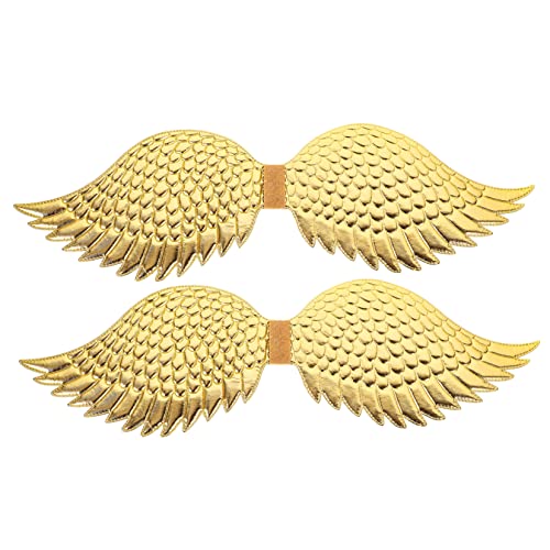 VERDANVERSE 2 Stück Goldene Engelsflügel Kostüm Requisiten für Party Cosplay Bühnenauftritte Leicht mit Elastischem Band für Jungen Mädchen Verkleidung von VERDANVERSE