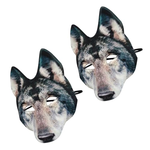 VERDANVERSE 2 Stück Halloween Wolf Maske Realistische Halbgesichtige Werwolf Maske Leichtem Eva für Karneval Cosplay Party und Halloween Kostüm Zubehör von VERDANVERSE