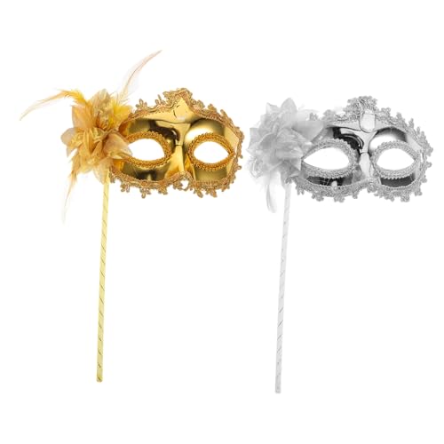 VERDANVERSE 2 Stück Maskerade-Maske für Frauen masken für halloween venezianische maske Maskerademaske mit Stock Cosplay -Masken Maskerade Faschingskostüm Maske Karnevalsmasken frauen von VERDANVERSE