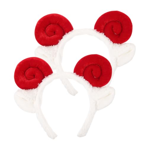 VERDANVERSE 2 Stück Niedliches Schafhorn Haarreif Weiches Cosplay Stirnband für Halloween Party Bequemes Atmungsaktives Accessoire Modisches Kopfschmuck für Damen von VERDANVERSE